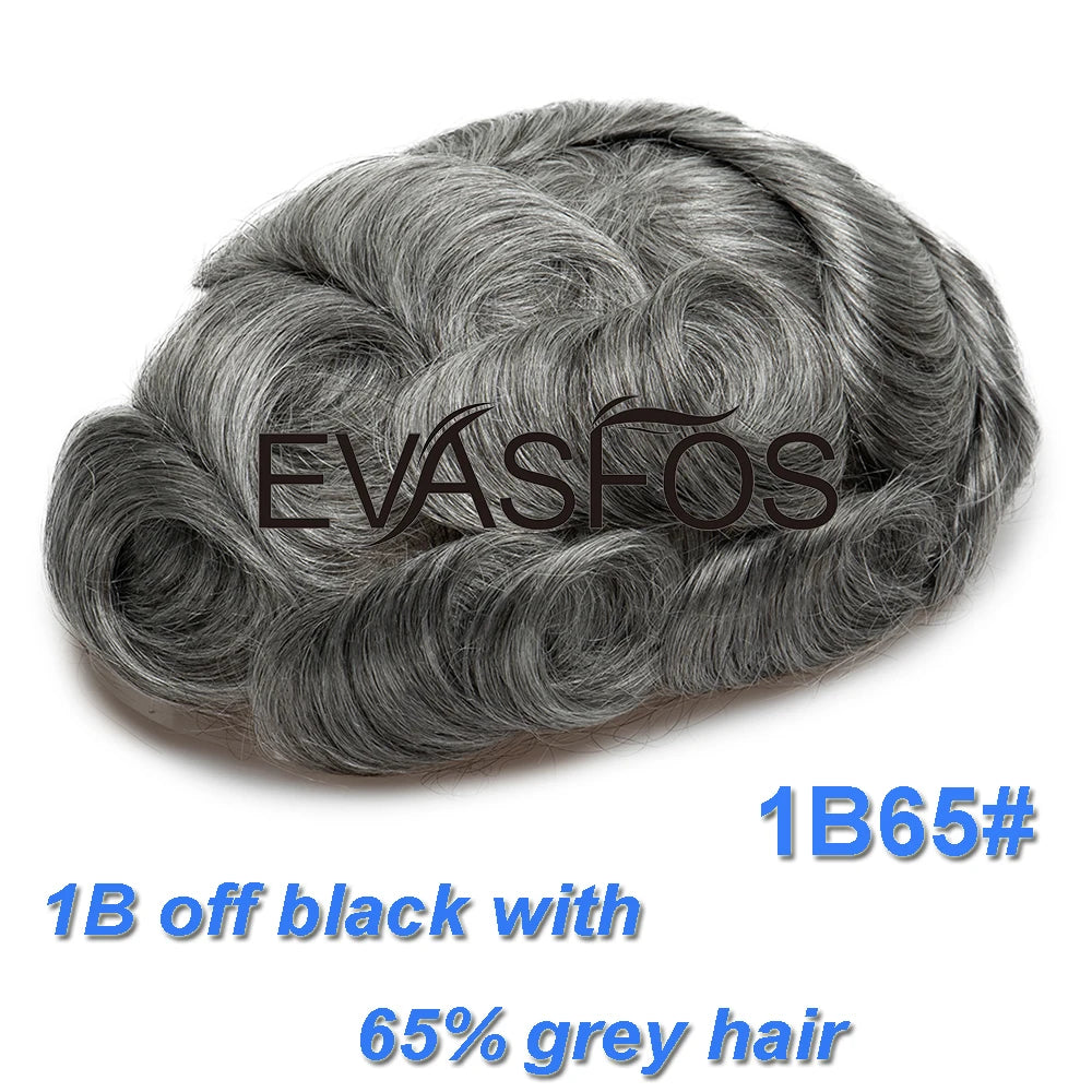 Natural Hairline Bleached Knots French Lace Front Men's Toupee, Poly Skin Hairpieces, Hair Replacement Systems, Various Color