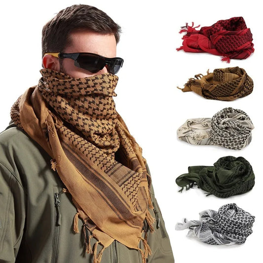 Summer Women Tactical Arab Scarf Men Fashion Lightweight Hijab Scarf Spring Army Plaid Head Scarf Keep Warm - Hiron Store