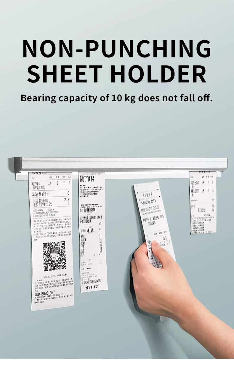 Organizer Ticket Paper Tab Clip Order Bill Receipt Hanging Rack Bar Invoice Document Holder Tools Storage