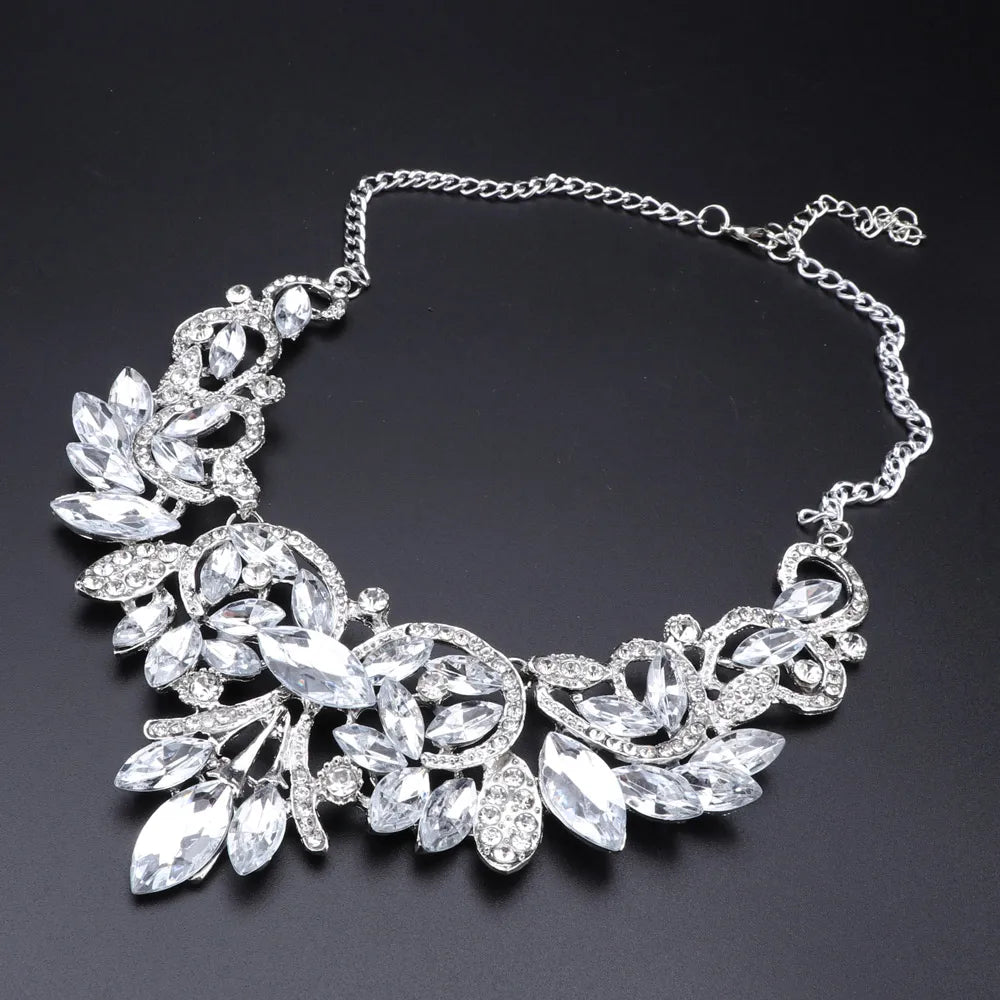 Crystal Bridal Jewelry Sets Costume Accessories Wedding Necklace Earrings Set