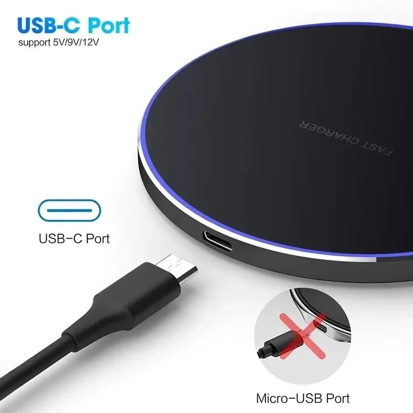 20W Wireless Charger Pad for iPhone 15 14 13 12 Pro Max X Samsung S23 S22 Xiaomi Induction Type C Fast Wireless Charging Station - Hiron Store