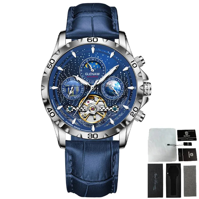 GLENAW Design Mens Watches Top Brand Luxury Fashion Business Automatic Watch Men's Waterproof Mechanical Watch Montre Homme - Hiron Store