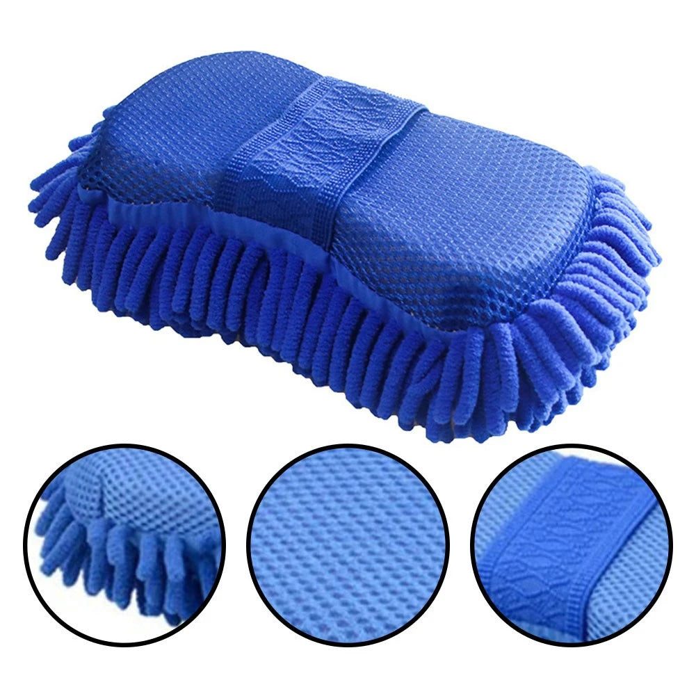 1pc Car Wash Glove Microfiber Chenille Car Wash Sponge Care Washing Detailing Brush Pad Multifunction Cleaning Tool - Hiron Store