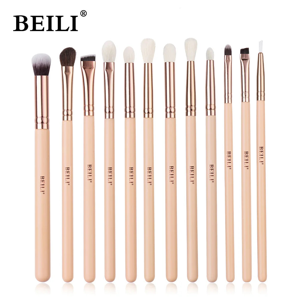 BEILI Pink Makeup Brushes High Quality Powder Foundation Blush Eyeshadow Make Up Brush Set