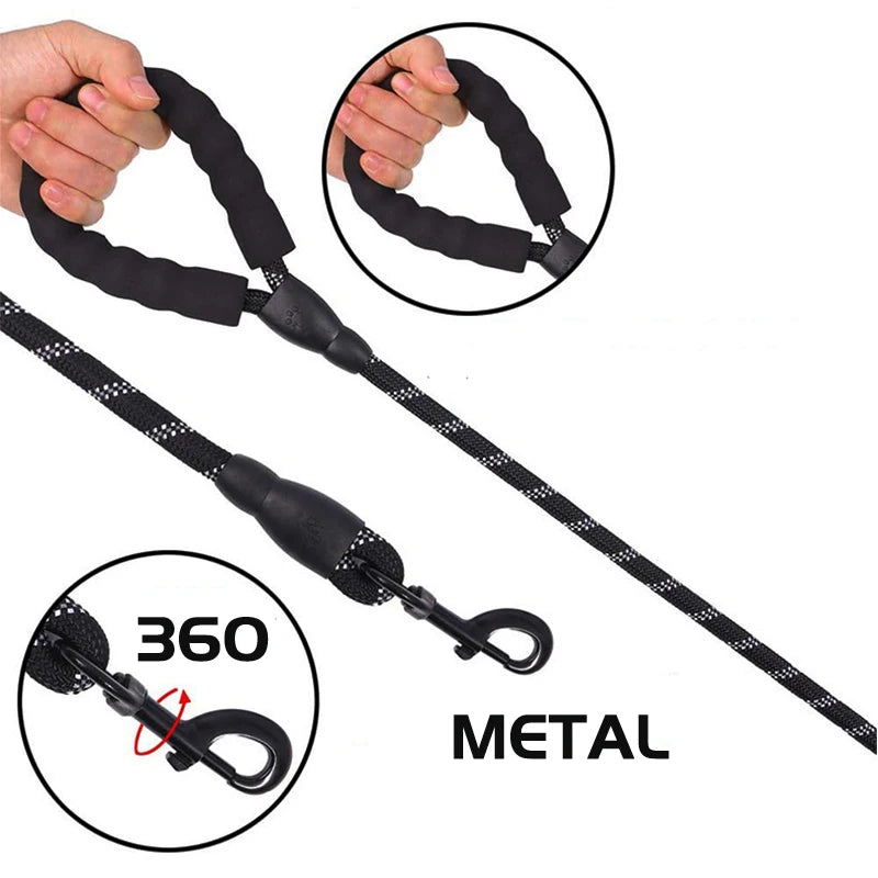 Strong Soft Handle Dog Leash Reinforced Leash for Small Medium Large Big Dogs