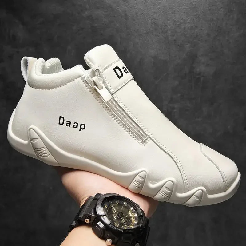 2027 New Casual Shoes for Men, Luxury Round Toe Men Ankle Boots, Light Slip-on Walking Shoes, High Top Sneakers