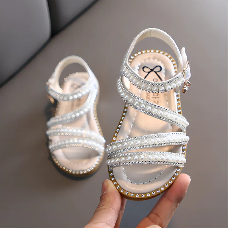 Girl Sandals Summer Fashion Kids Baby Bling Rhinestone Princess Sandals