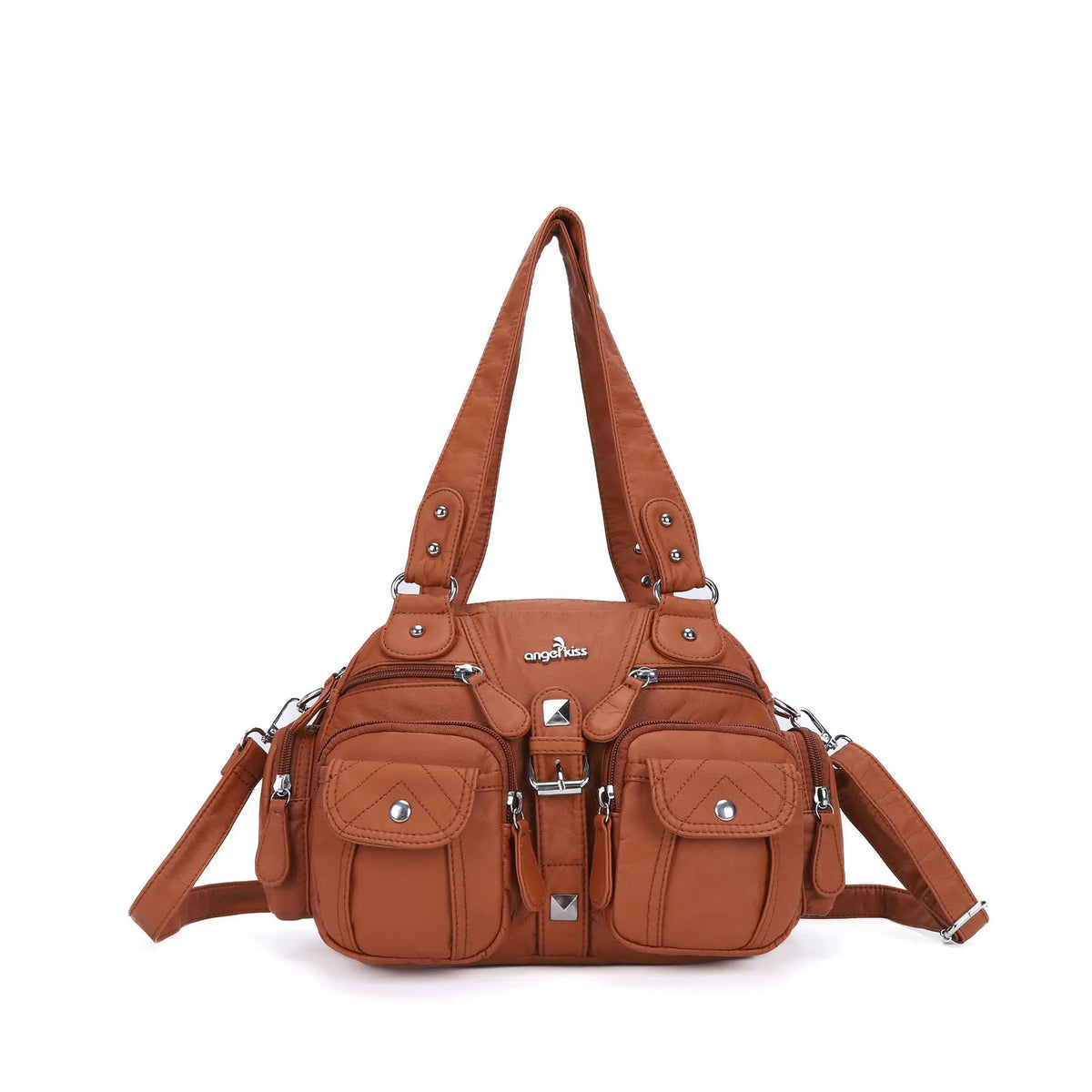 Angelkiss Women Handbags Satchel, Top-handle Handbag PU Shoulder Bag, Dumpling Pack Phone Money Bag