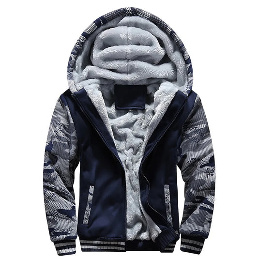 Winter Jackets for Men Fleece Long Sleeve Coat Hoodies Streetwear Men's Coats