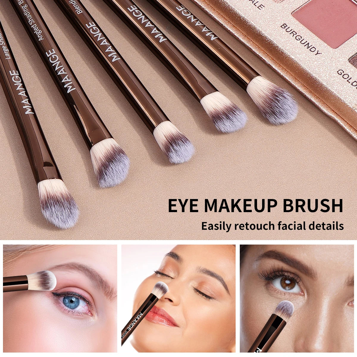 Pro Makeup Brushes Double Ended Foundation Concealers Blush Eye Shadows Brush for Liquid Cream Powder Blending