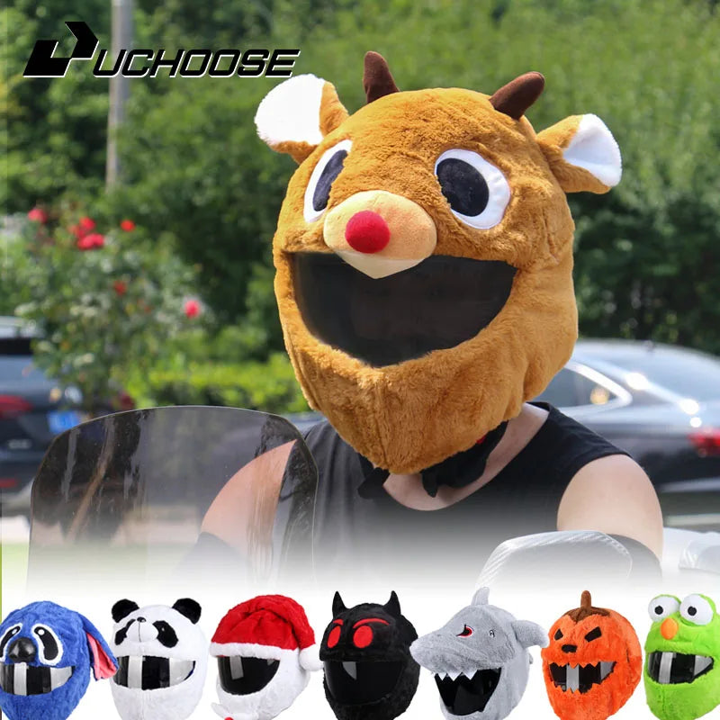 Motorcycle Helmet Cartoons Plush Helmet Protective Cover Helmet Full Face Covers