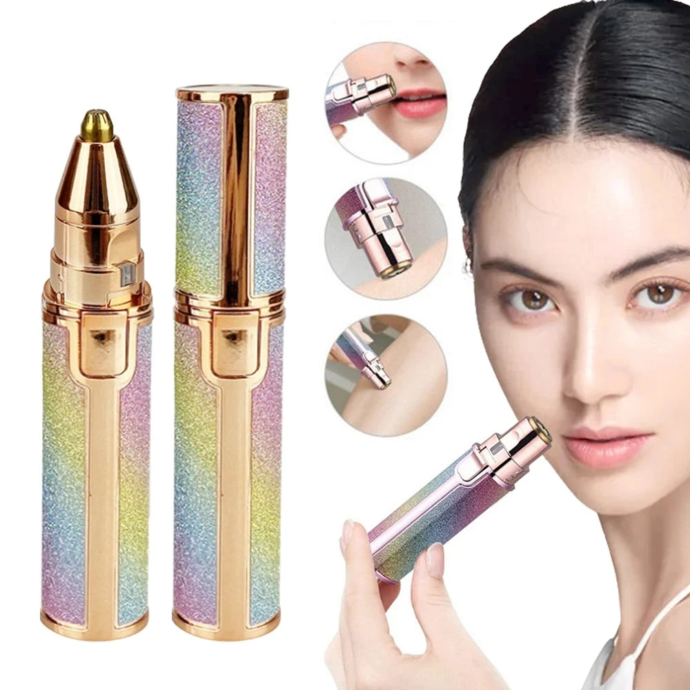 New 2 IN 1 Electric Epilator Eyebrow Trimmer Women's Body Facial Lip Epilator Rechargeable Mini Painless Razor Shaver