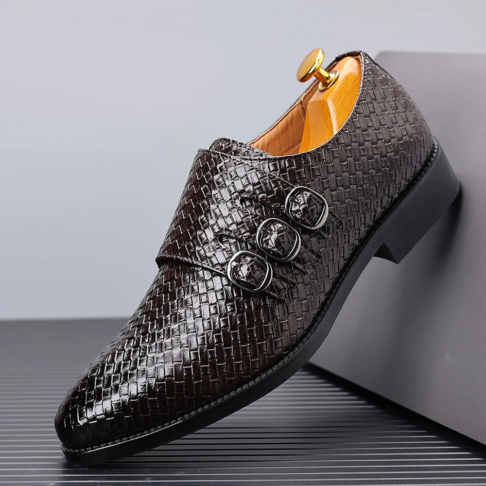 Knit Men's Leather Shoes Formal Business Dress for Men Classic Casual  Luxury Formal Shoes