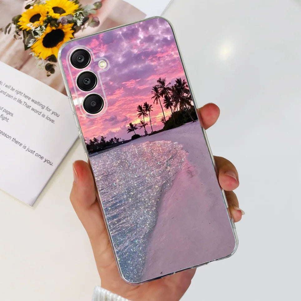 For Samsung Galaxy A25 5G 2023 Case Samsung A15 5G A35 A555G Transparent Soft TPU Etui With Fashion Pattern Galaxy A15 4G Cover - Hiron Store