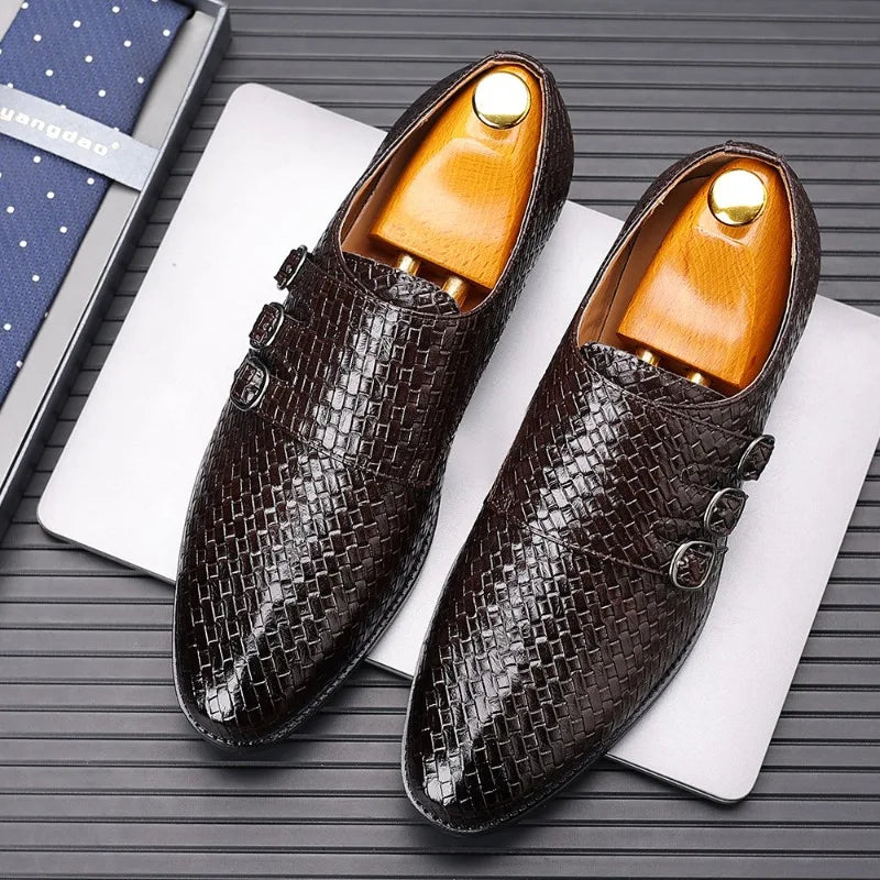 Knit Men's Leather Shoes Formal Business Dress for Men Classic Casual  Luxury Formal Shoes