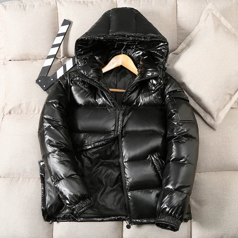 2027 New Fashion Waterproof  Jackets, Men's Cotton Padded Warm , High Quality Glossy Couple Winter, Coats Red Thick Outerwear