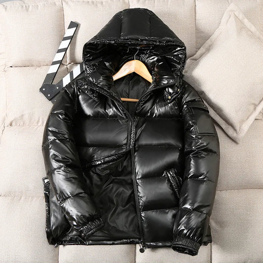2027 New Fashion Waterproof  Jackets, Men's Cotton Padded Warm , High Quality Glossy Couple Winter, Coats Red Thick Outerwear