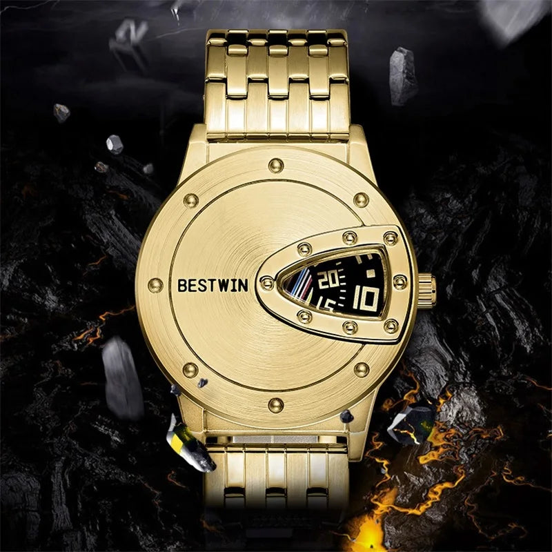 Luxury Men's Wrist Watch Stainless Steel Technology Fashion Quartz Watch For Men