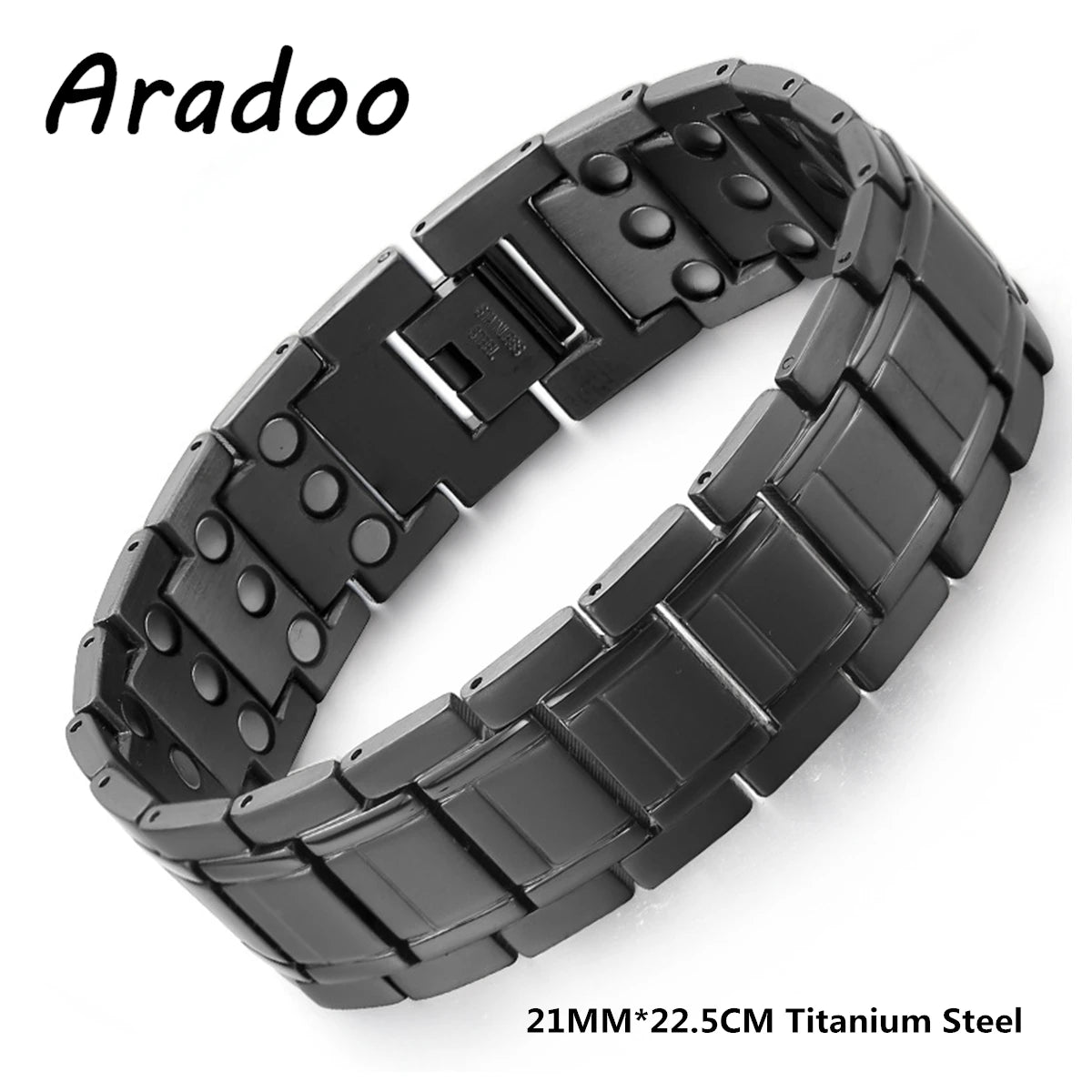 Men's Titanium Steel Magnetic Energy Bracelet Negative Ion Anti-fatigue Strap Bracelets