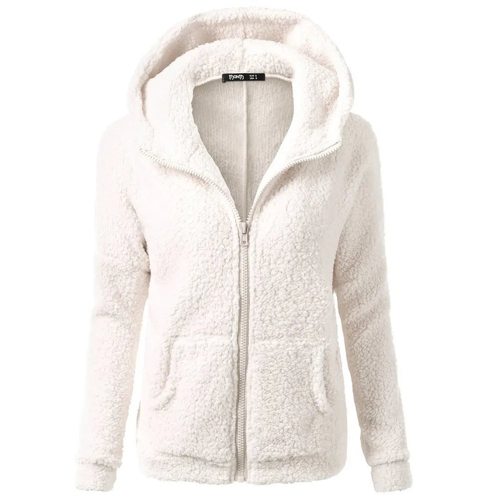 Winter Warm Hoodie Jacket Casual Female Hoodies Sweater shirt Zipper Coat Teddy Bear Wool Coats