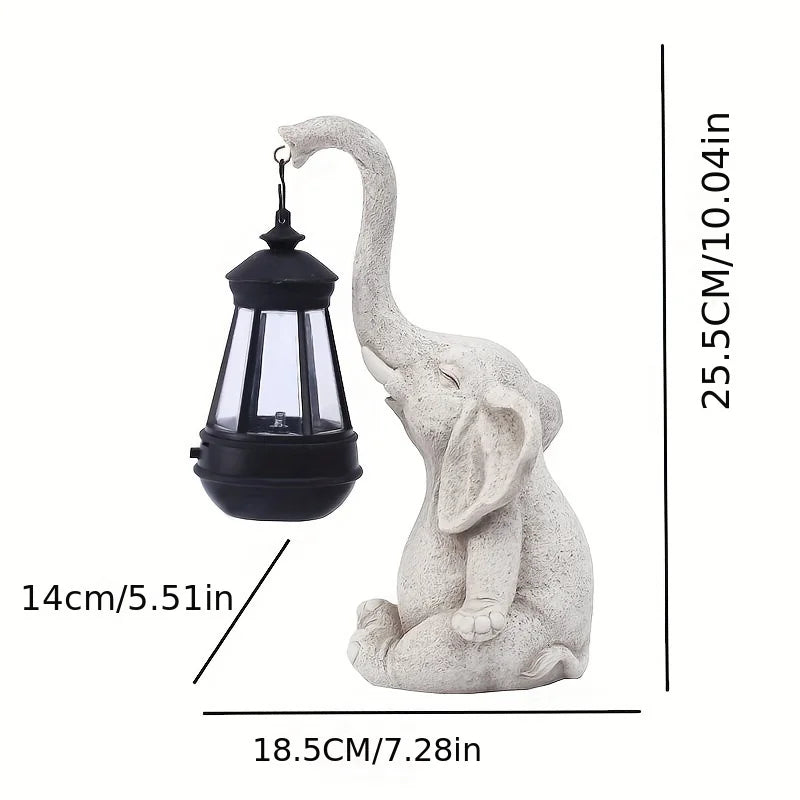 Elephant/Giraffe Statue with Solar Lantern Figures, for Garden/Yard Decoration