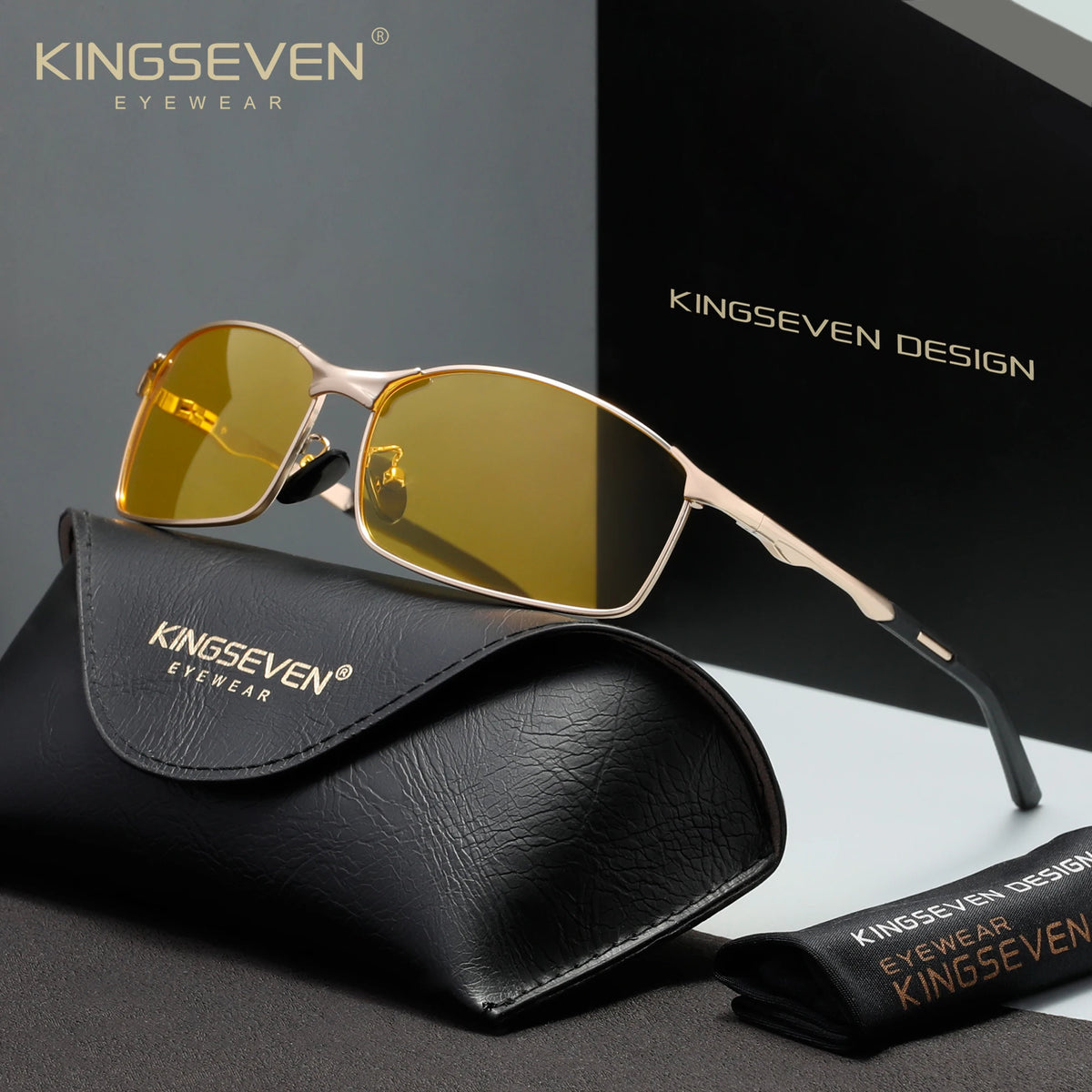 KINGSEVEN Fashion Sunglasses, Luxury Retro Men Women Sunglasses,   Cycling Glasses ,Outdoor Causal Sport Driving Fishing