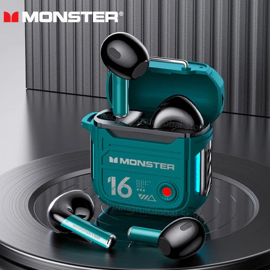 Monster Bluetooth 5.3 Earphones Mechanical Design Wireless Headphones Gamer Headset TWS Noise Reduction Sports Earbuds