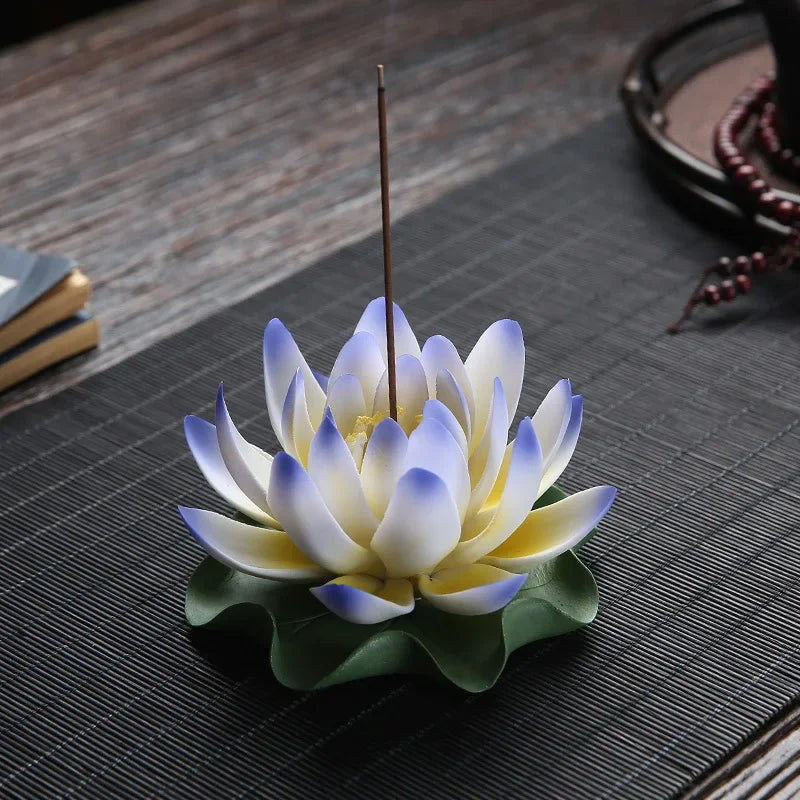 Ceramic Handicraft Stick Incense Burners Simulation Lotus Incense Holder Ornaments