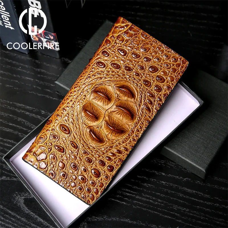 Men Wallets Business Crocodile Genuine Leather Fashion Thin Short Wallet 4 Color Pure Leather Card Wallets Pj194