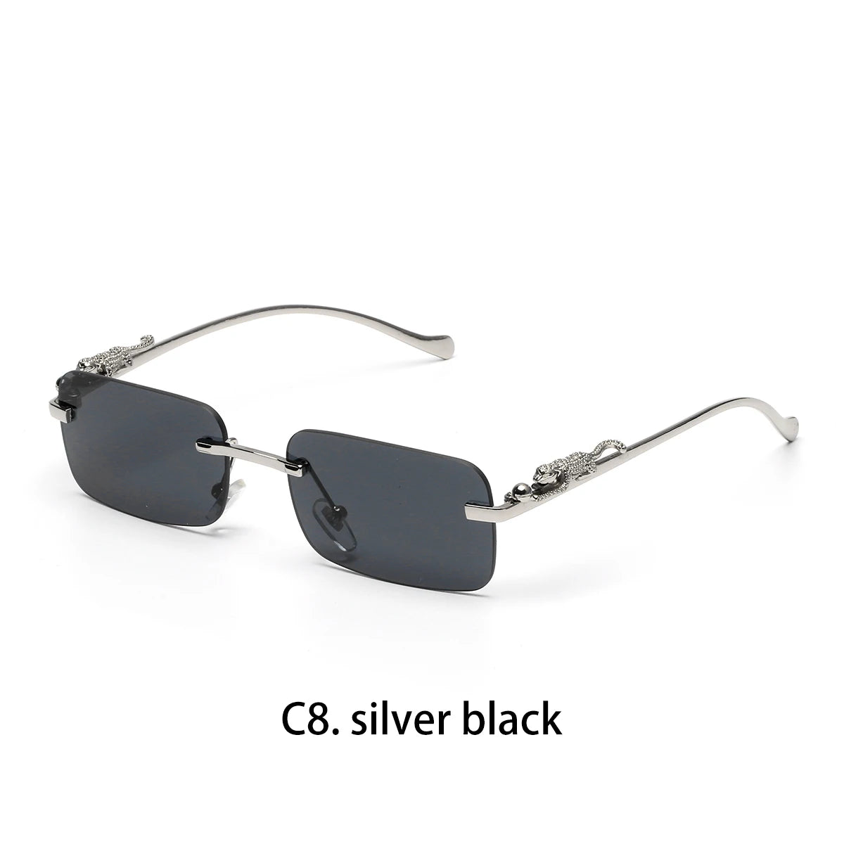 Ruiao rimless sunglasses UV400 fashion square metal glasses designer sunglasses shades