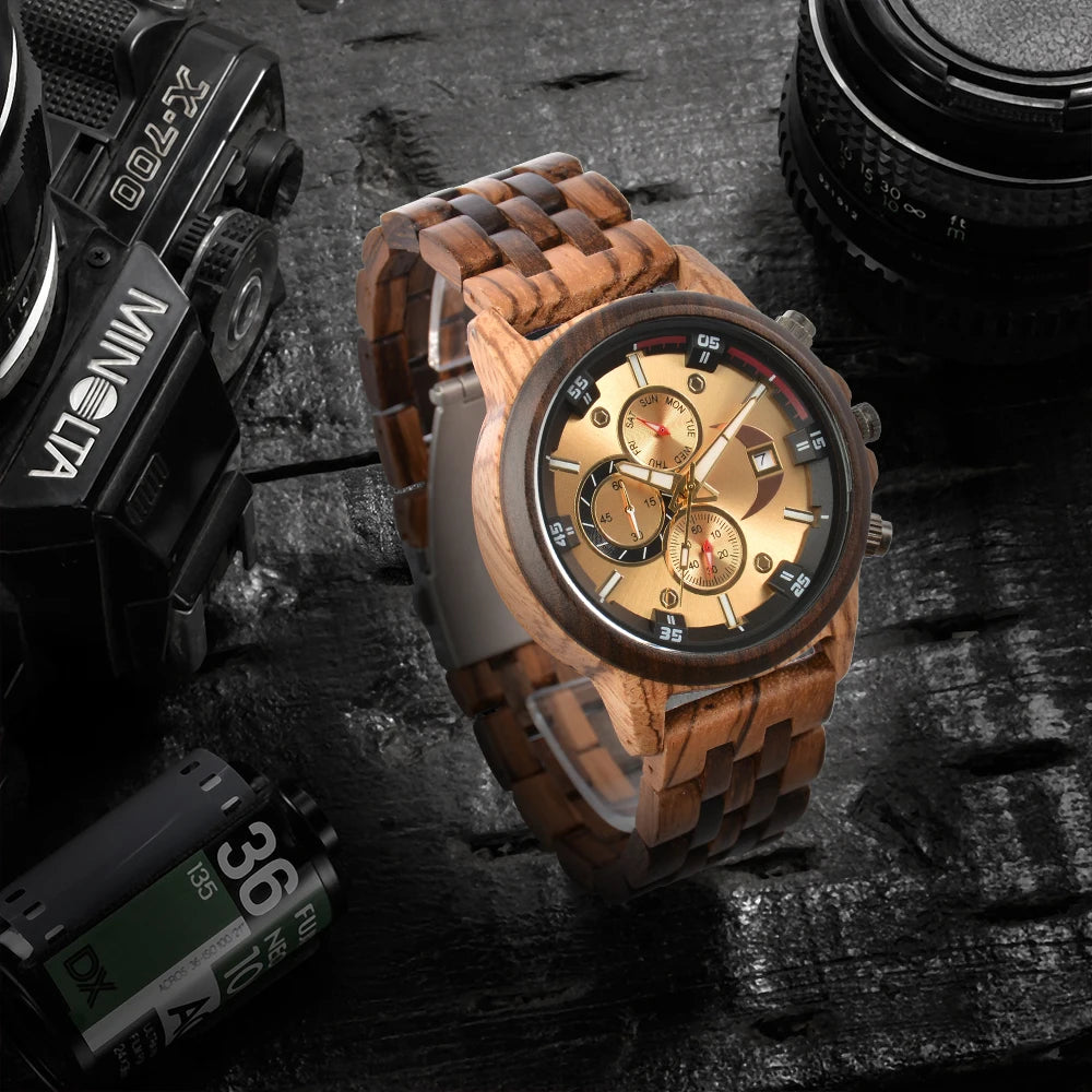 Men Wooden Luxury Mens Wrist Watches Man Sports Fashion Men's Quartz Wristwatches for Men