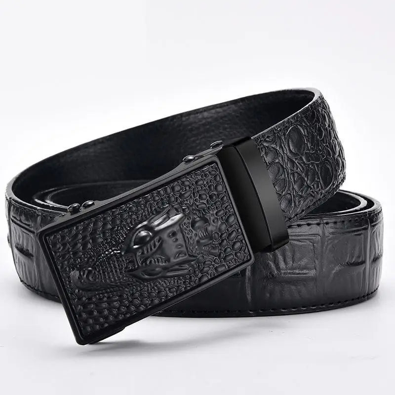 Genuine Leather Belt For Man Top Quality Luxury Famous Male Belts Automatic Buckle Crocodile Pattern