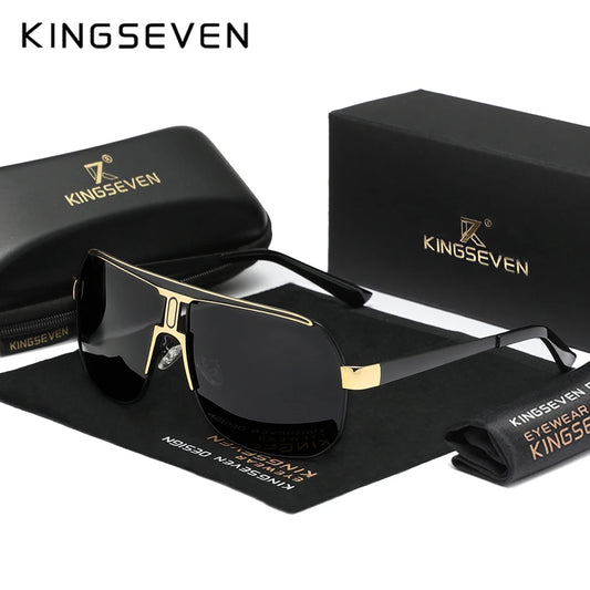 KINGSEVEN Brand Design Vintage Polarized Men Sunglasses, Men Fashion Outdoor UV400, Eyewear Retro Trendy Glasses, Driving Fishing