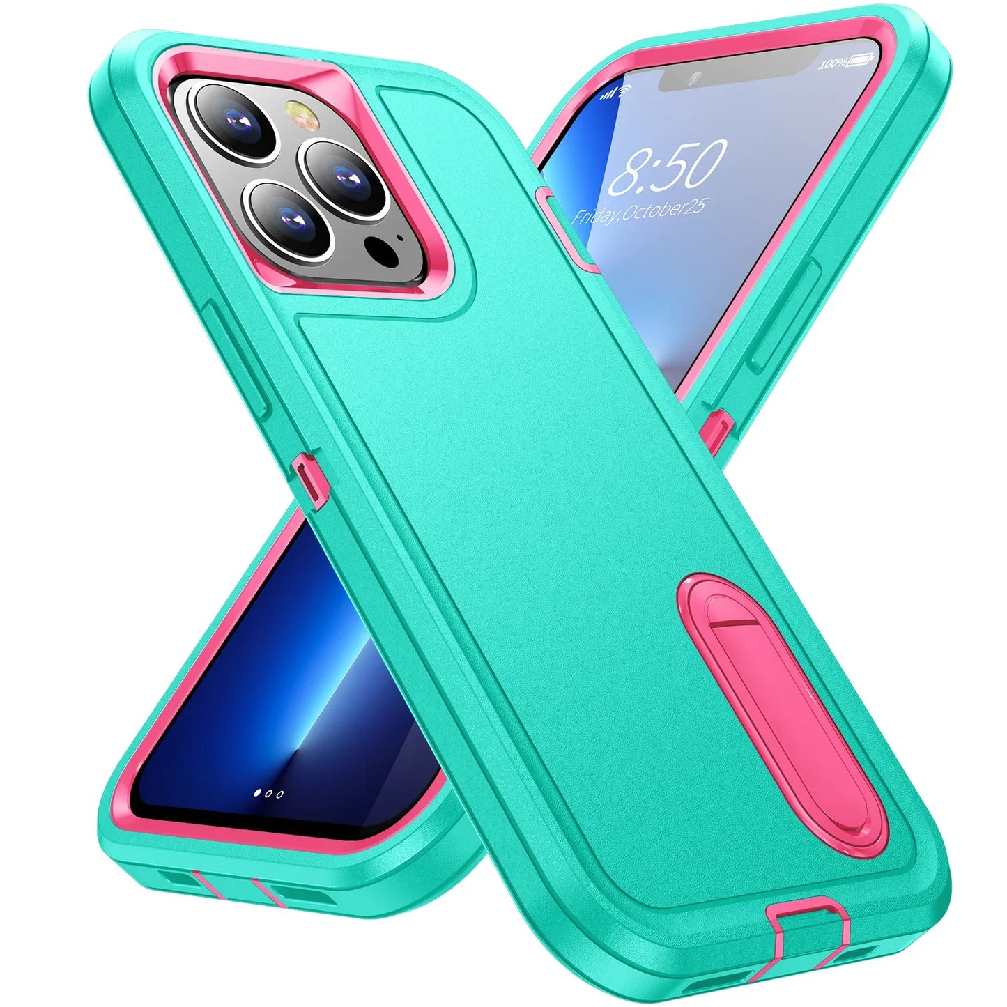 Case For iPhone 16 Pro Max 16 15 Pro Max 14 Plus 13 12 11 Heavy Duty Shock Full Body Protective Silicone Rubber Case