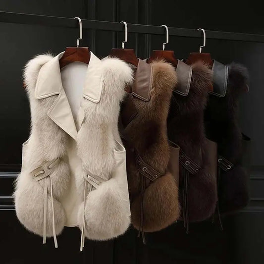 Winter Fur Vest Women's New Item Fur Coat Short Lady Outerwear