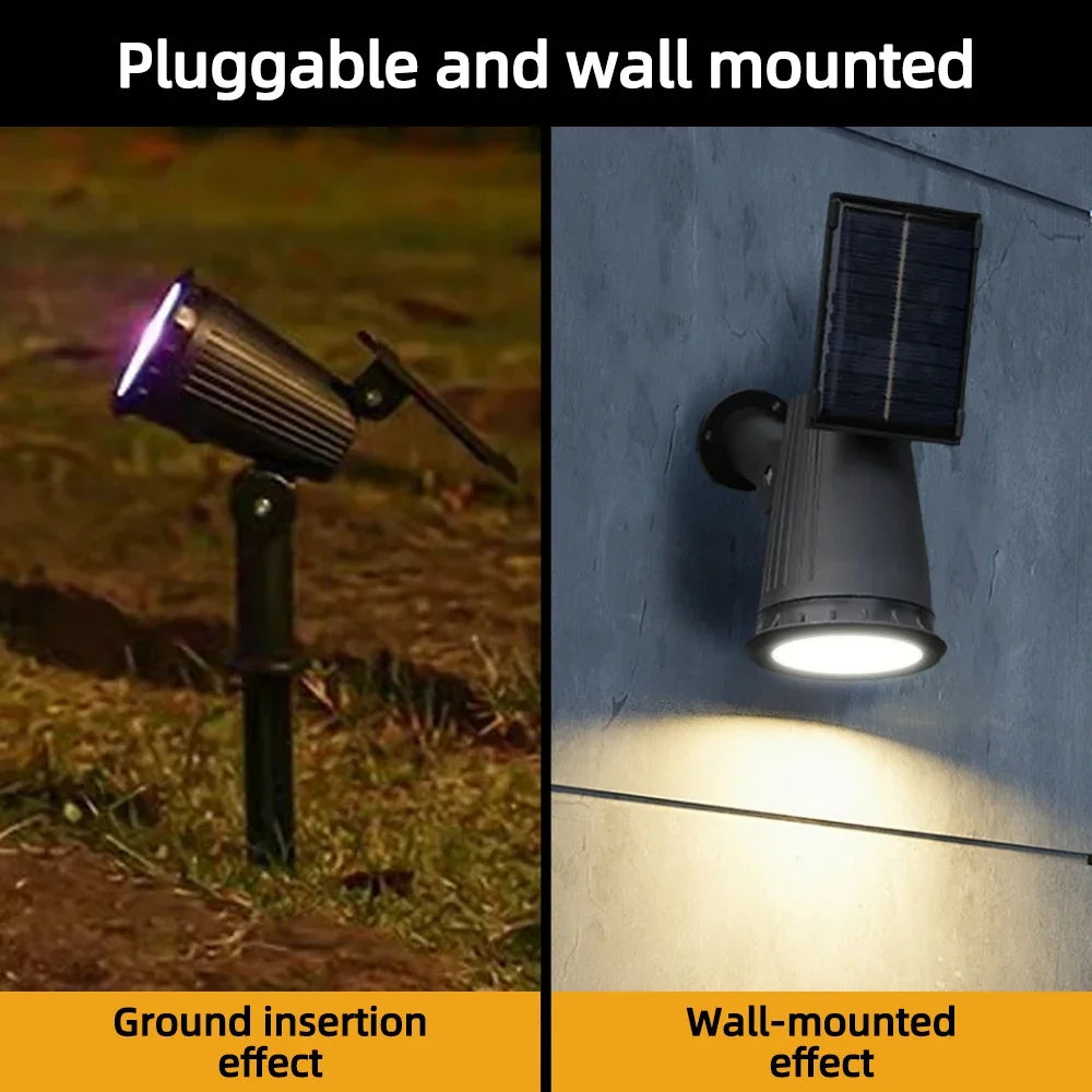 9 LED Solar Spotlights IP65 Waterproof Outdoor RGB Landscape Lighting Adjustable Brightness for Garden Yard