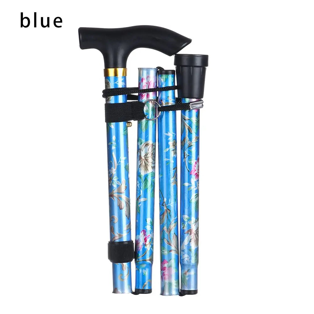 Collapsible Elderly Care Gift for Adults Elder Non-slip Walking Cane Folding Trekking Stick