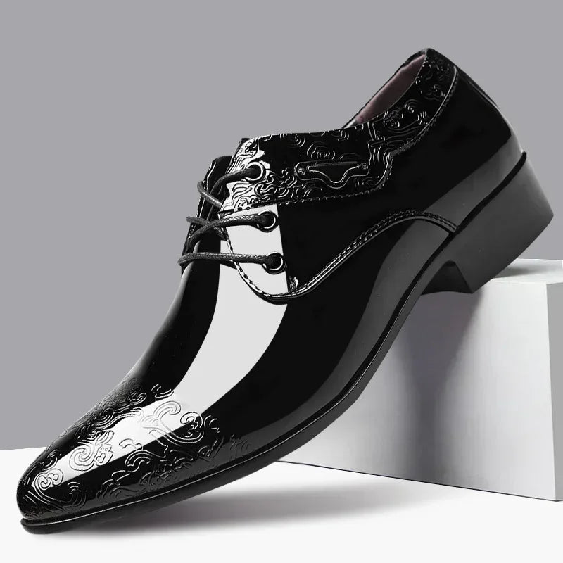 Oxford shoes for men luxury patent leather wedding shoes office slip on men work shoe