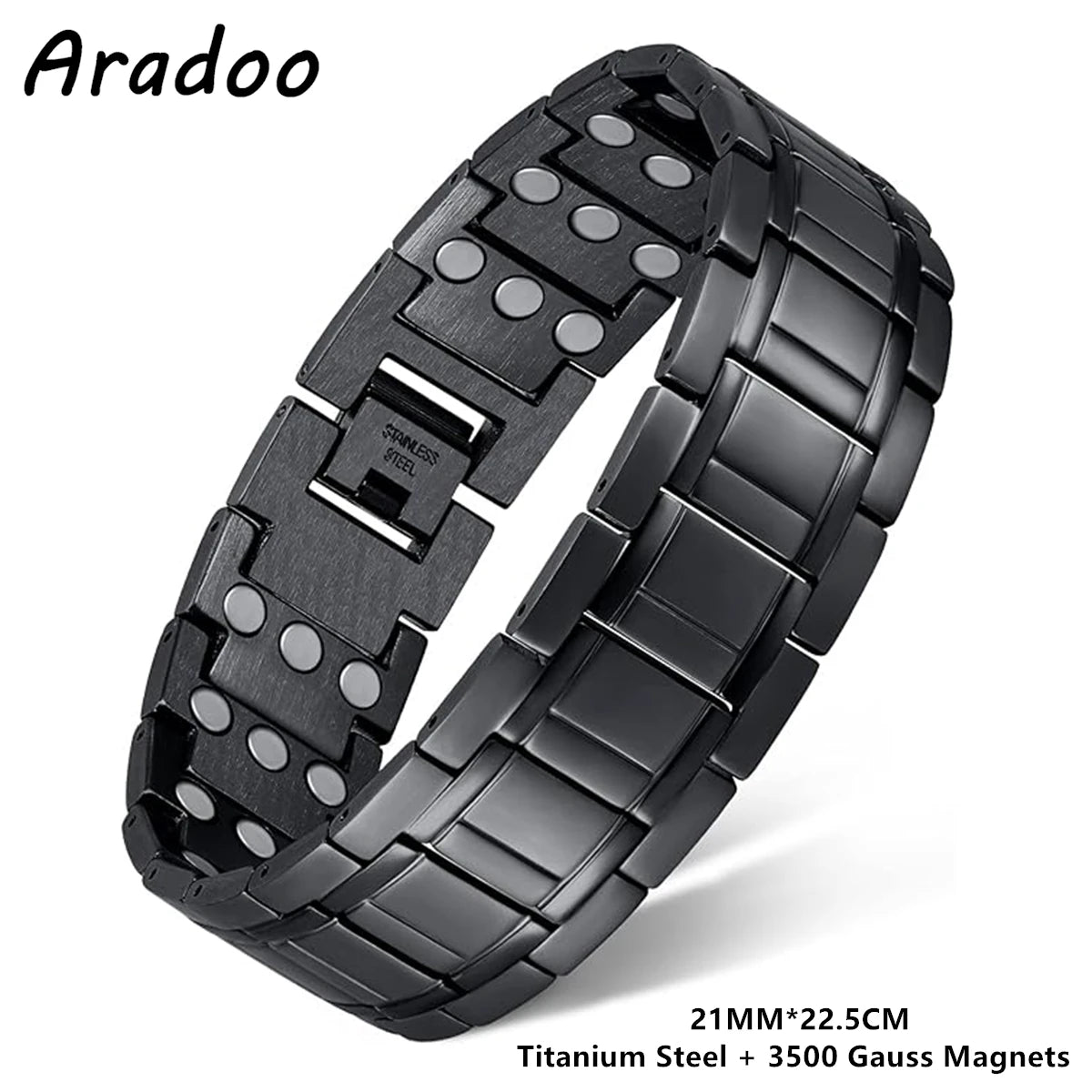 Titanium Steel Bracelets with 3X Ultra Strenth Neodymium Magnets Adjustable Health Magnetic Therapy Link Bracelet