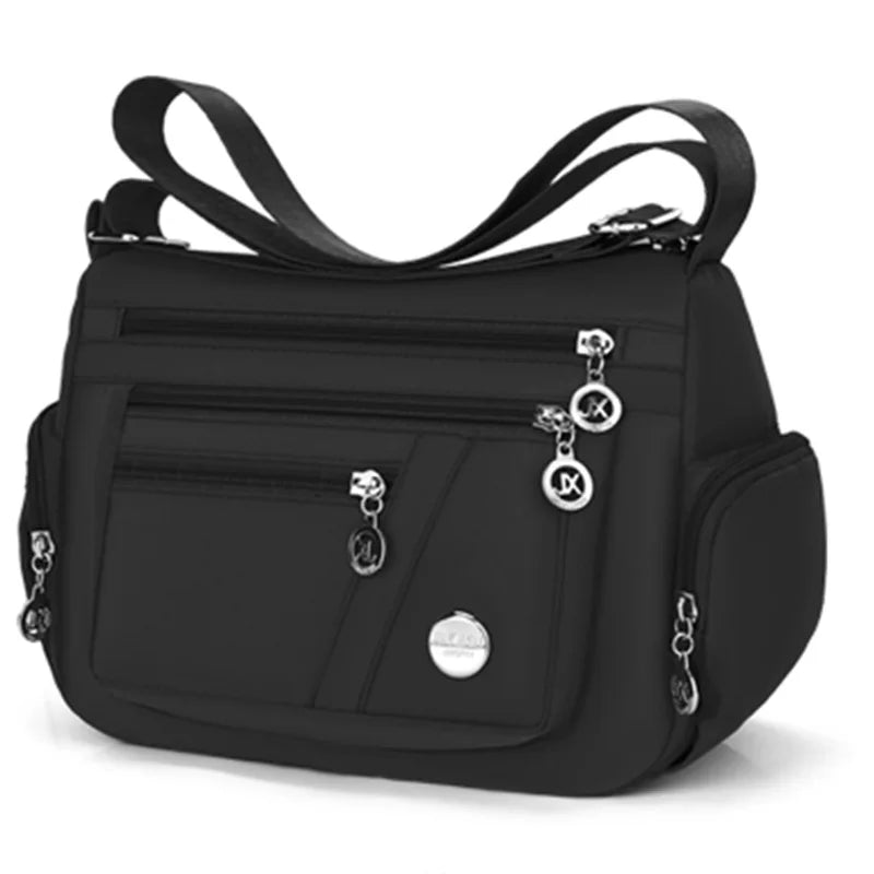 New style neutral nylon fabric ladies' handbag shoulder strap crossbody bag multi-compartment travel casual bag