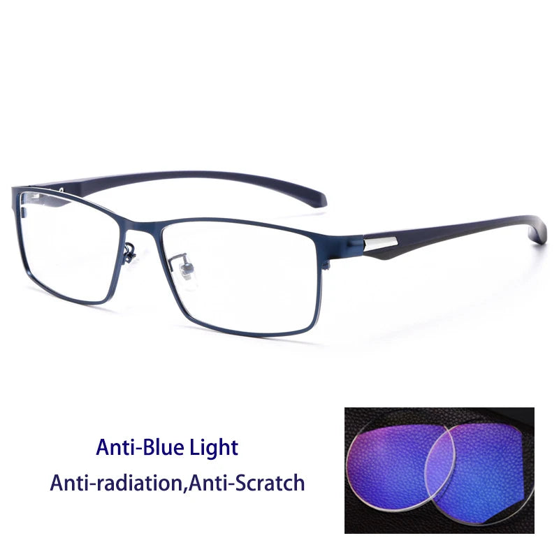 KOCOLIOR Anti Blue Light Men Reading Glasses, Titanium Alloy Metal Frame, Business Computer Reader, +1.50 1.75 2.0 2.25 2.50 2.75
