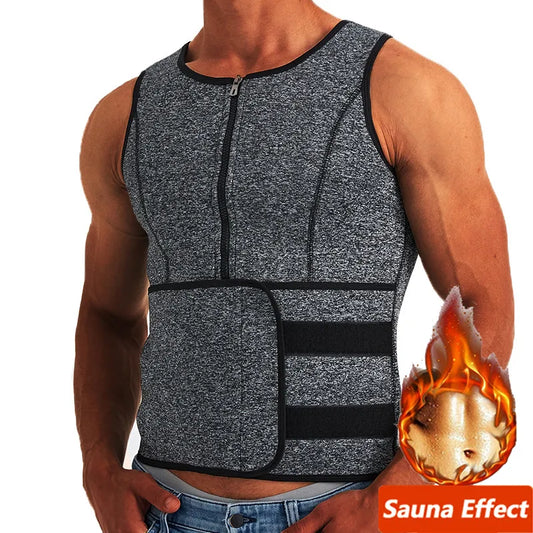 Men Body Shaper Waist Trainer Sauna Suit Sweat Vest Slimming Underwear Weight Loss Shirt Fat Burner Workout Tank Tops Shapewear - Hiron Store