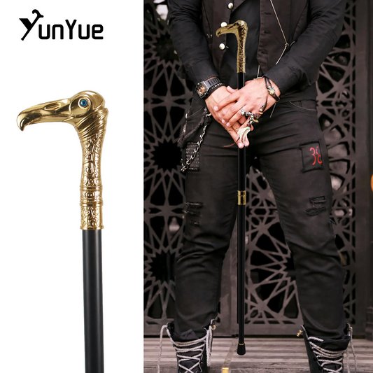 Gold Eagle Head Luxury Fashion Decorative Walking Cane Gentlemen Elegant Vintage Walking Stick