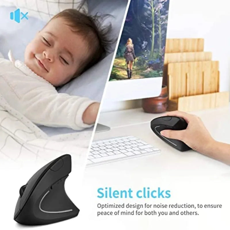 3 Levels DPI for Laptop, PC, Computer, Desktop, Notebook, Specially for Right-handers Wireless Vertical Mouse - Hiron Store