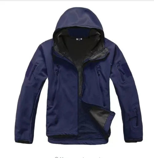 Men's Winter Autumn Warm Fleece Cargo Jackets Softshell Hooded Windproof Coat Outdoor Hiking & Camping M-5XL