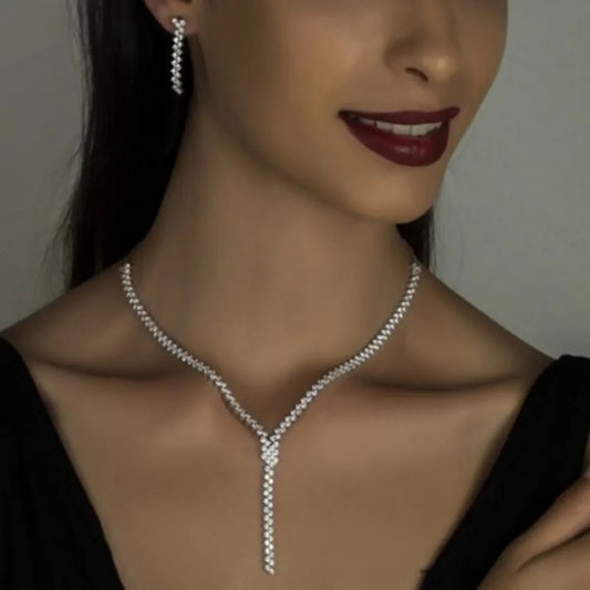 Necklace Earring Set Bridal Full Jewellery Sets Luxury Dubai Nigeria Crystal Gifts