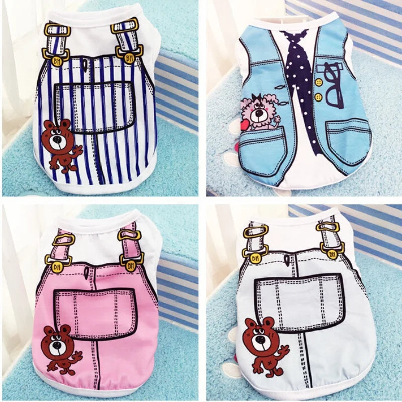 Puppy Dogs Soft Vests Pet Dog Clothes Cartoon Clothing Summer Shirt Casual T-Shirt for Small Pet Supplies - Hiron Store