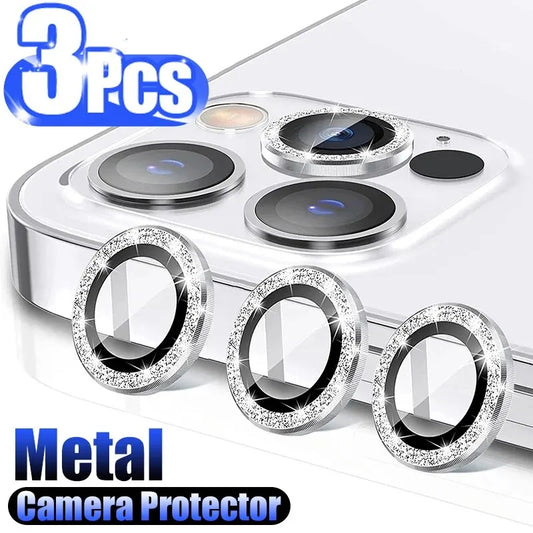 3Pcs Camera Lens Protector For iPhone 11 12 13 14 15 Pro Max Mini Protective Glass For iPhone 14 15 Pro Max Camera Lens Glass - Hiron Store