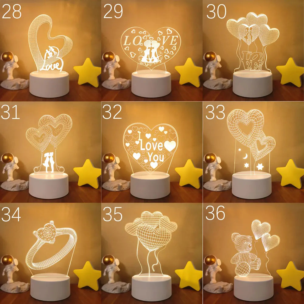 3D LED Lamps Creative LED Night Lights Novelty Illusion Table Lamp For Home Decorative Light