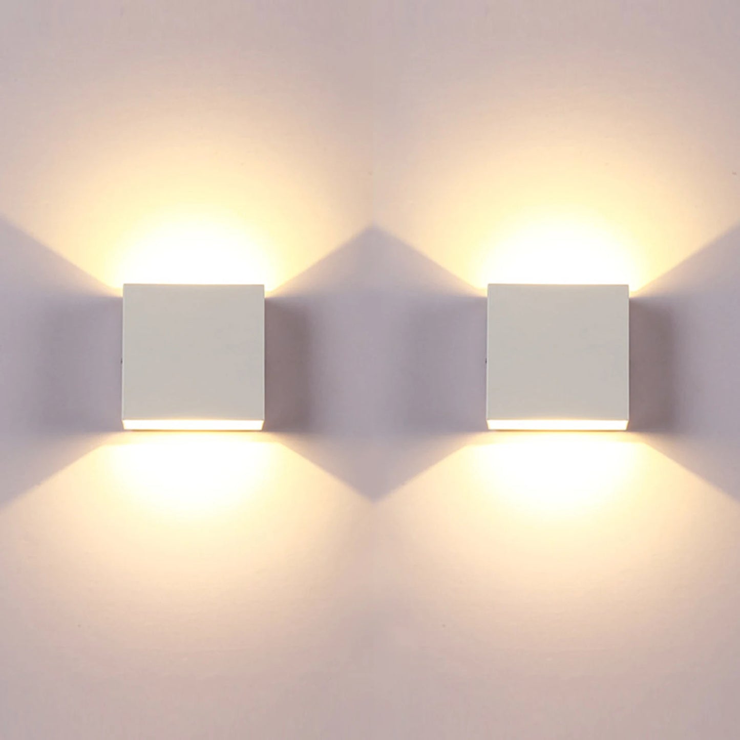 LED Wall Sconces 2Pack 6W Modern Indoor Wall Lamp, White Up Down Wall Mount Lights